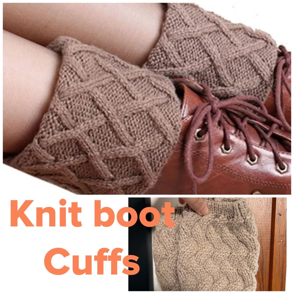 Camel beige Knit Boot Cuffs